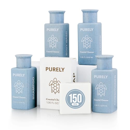 Purely 150pc Hotel Toiletries Set - Travel Size Shampoo & Conditioner
