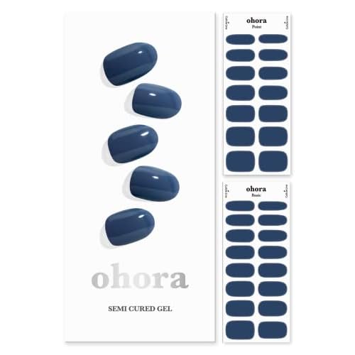 ohora Semi Cured Gel Nail Set of 2 (Pro Easy Peel Remover & N Cream Indigo) - Professional Salon-Quality Nail Care