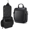 Masa Kawa Black Leather Travel Hanging Toiletry Bag for Men – Large