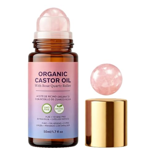 Cold-Pressed Castor Oil Rose Quartz Roller Ball - 1.7 oz