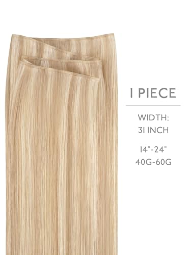 WENNALIFE Tape-in Weft Hair Extensions Human Hair Natural Remy Blonde 31in