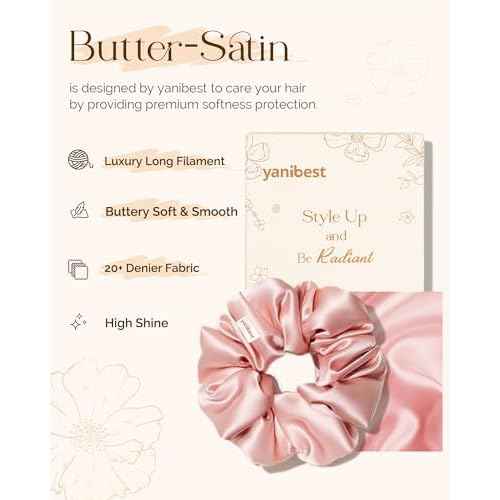 Yanibest 8 Pcs Satin Scrunchies - Silk Scrunchies Ponytail Holders, Soft Satin Hair Ties No Damage£¬Hair Accessories for Women Girls