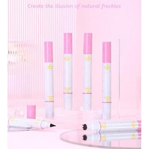 Faux Freckle Stamp with Eyeliner,Dual Ended Fake Freckle & Black Liquid Eyeliner 2 in 1,Long Lasting Quick Dry Fake Freckles Pen For Natural Lifelike Freckles Makeup (#1)