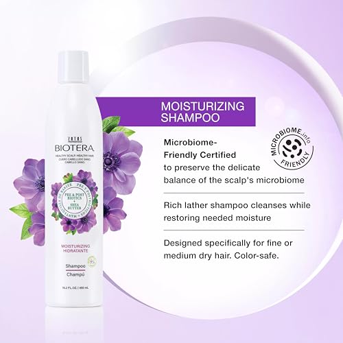 Biotera Moisturizing Shampoo | Hydrates & Moisturizes Dry, Medium, Fine Hair | Microbiome Friendly | Vegan & Animal Test Free | Paraben Free | Color-Safe