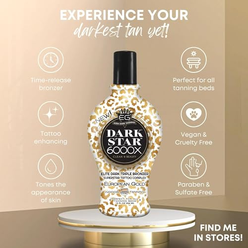 European Gold Dark Star 6000X Ultra-Dark Tanning Lotion 12oz
