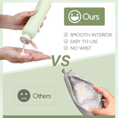 ASEVAT 8.8oz 4Pcs Green Plastic Refillable Travel Shampoo and Conditioner Bottles Plastic Refillable Travel Shampoo Bottles with Flip Cap Shampoo and Conditioner Dispenser