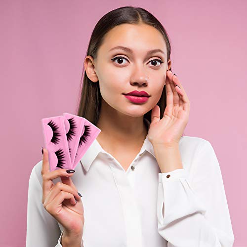 Blulu 50-Pack False Eyelash Storage Box - Pink Lash Case Organizer