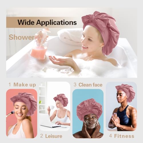 VECIIR Silk Bonnet for Sleeping - Large Satin Hair Cap for Curly Hair