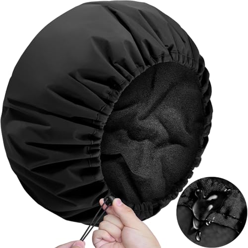 Sheomern Adjustable Waterproof Shower Cap with Terry Cloth Lining