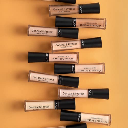 NOTE Conceal and Protect Liquid Concealer - Make Up Under Eye Concealer for Blemishes - Face Makeup with Blue Light Shield - 11-0.2 oz