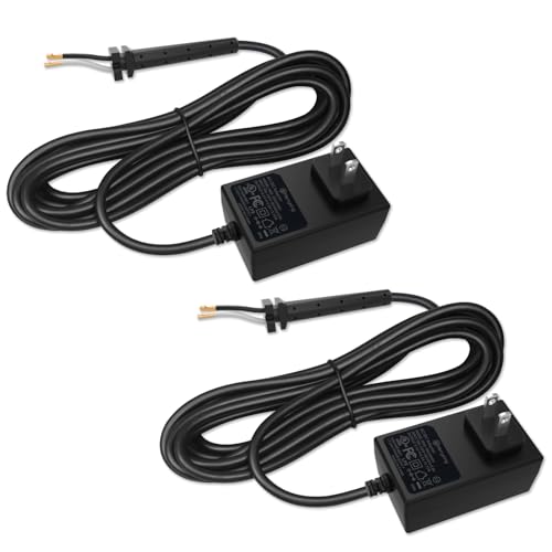 Replacement Cords Compatible with Andis Excel SMC Clippers - 12ft Long, Black (2 Packs)