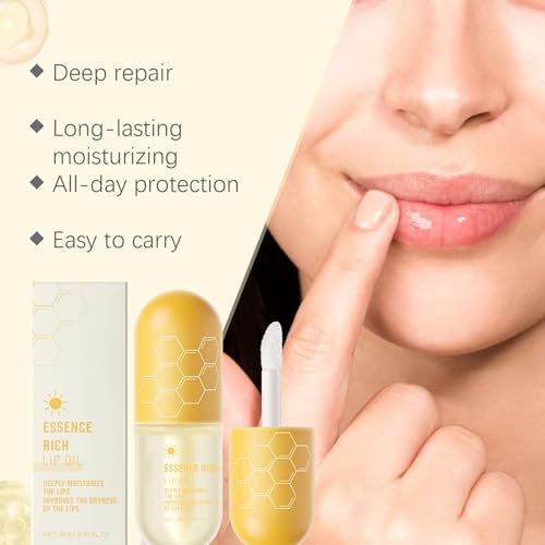 Honey Lip Plumper Gloss - Moisturizing Lip Oil Serum, 2pcs