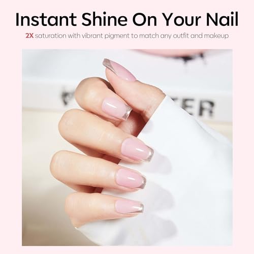 Modelones 15ML Baby Pink Gel Nail Polish with UV LED Nail Lamp