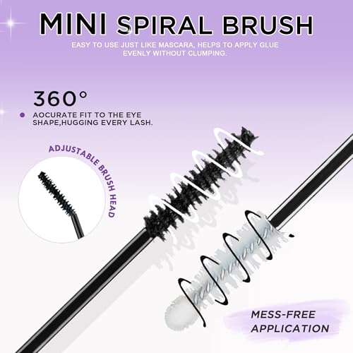 GAQQI Waterproof Lash Cluster Glue & Seal, Long-Lasting Black Eyelash Adhesive - 2PCS