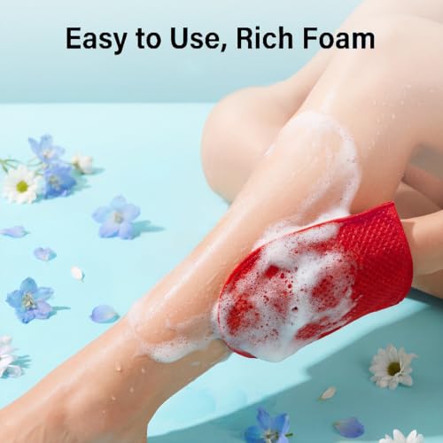 Exfoliating Shower Gloves 5 Pack - Dual Texture Bath Scrubber