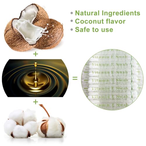 50pcs Disposable Vitamin E Lip Oil Swabs - Moisturizing Cotton Applicators