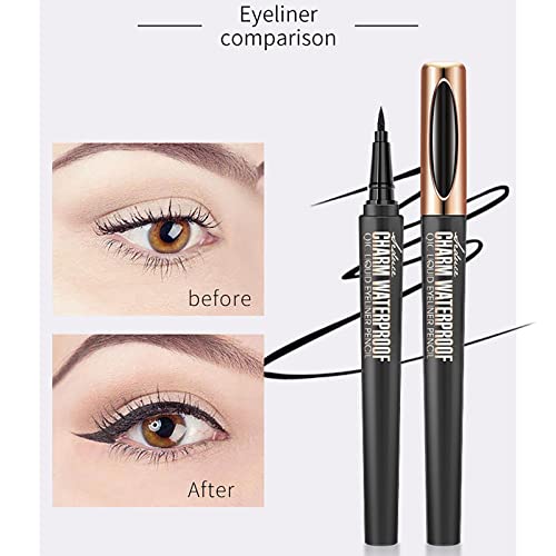 Black Waterproof Mascara & Eyeliner Set with 4D Silk Fiber