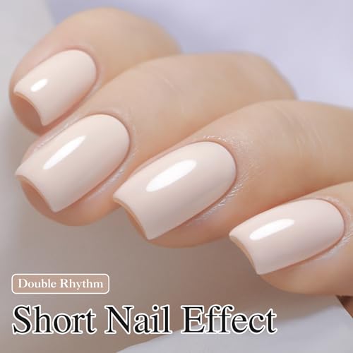 Double Rhythm Pink White 15ml Gel Polish - Pure Sheer Color, Soak-Off, DIY Salon Manicure