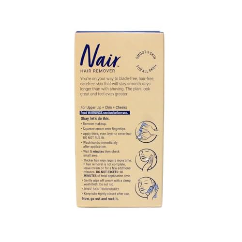 Nair Hair Removal Cream for Face with Special Moisturizers, 2-Ounce Bottles (Pack of 4)