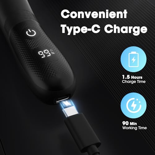 Manscape Ball Trimmer for Men, Body& Pubic Hair Trimmer and Groin Hair Shaver, Bikini Shaver Women, Wet/Dry Smooth Shaving, IPX7 Waterproof