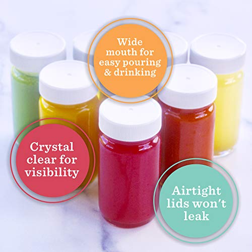 2oz Glass Shot Bottles with Caps - 8 Pack