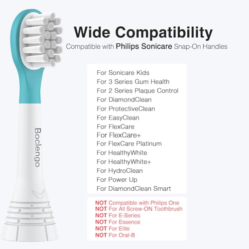 Kids Replacement Heads for Philips Sonicare Kids Toothbrush Heads, for Phillips Sonic Care Kid Small Brush HX6032/94, HX6340,Soft Compact Brush Head for 3-7 Child,6 Pcs Blue