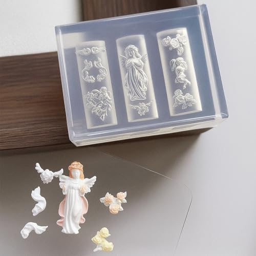 3Pcs Flower Nail Art Silicone Molds - 3D Floral Designs Kit