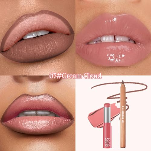 Erinde 2-in-1 Lip Liner & Gloss Combo Set - Waterproof