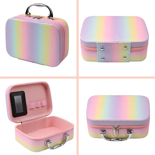 Rainbow Makeup Kit for Girls with Brushes & Case