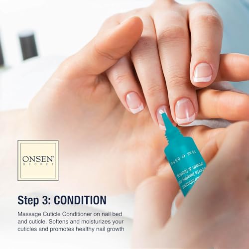 Onsen Secret Japanese Nail Care Kit with Cuticle Serum & Buffer Block