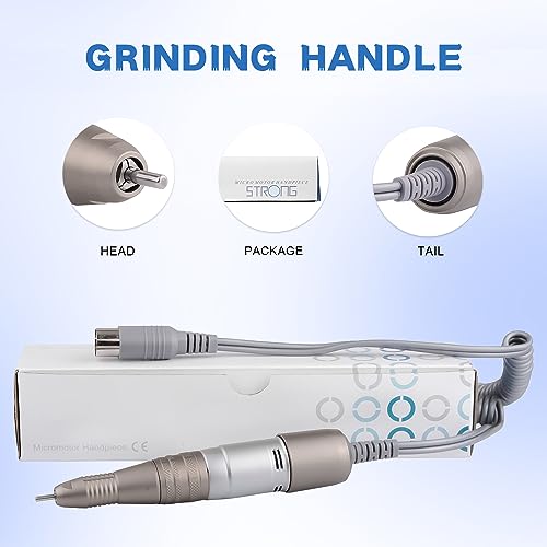 Electric Nail Art Drill Pen 35000RPM Handle Grinder Chuck 2.35mm/3.0mm/3.175mm Manicure Pedicure Tool Nail Drill Accessories (SDE-H200)