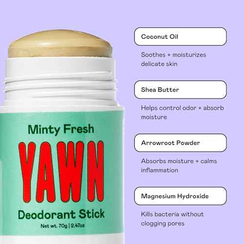 YAWN Non-Toxic Kids & Teens Deodorant Stick | For Boys & Girls | Aluminum & Baking Soda Free with Coconut Oil & Shea Butter | Free From Parabens, Sulfates & Phthalates | Made in the USA