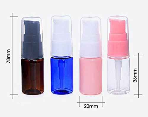 ericotry 6 Pack Empty 10ml Plastic Pump Bottles Cream Shampoo Lotion Pump Bottle Refillable Sample Travel Bottles Toiletries Liquid Container Jar Pot Vial for Cosmetic Make-up (Transparent)