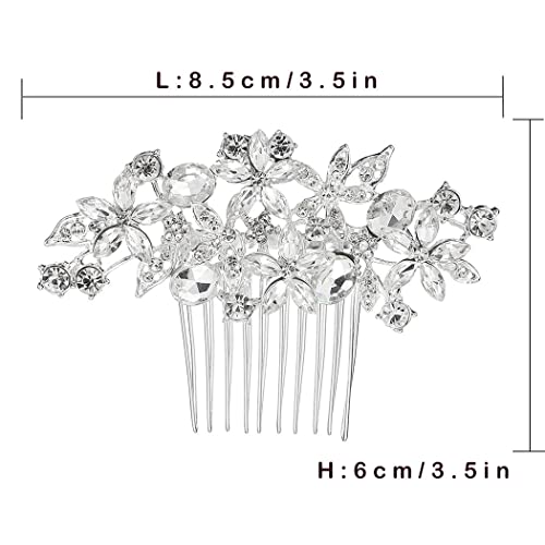 Crystal Bride Wedding Hair Comb - Silver Rhinestone Bridal Headpiece