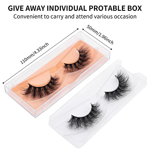 DYSILK Eyelashes Mink Lashes Fluffy - Fluffy Lashes 5 Pairs 6D Faux Mink Eyelash False Eyelashes Natural Look Lashes That Look Like Extensions Wispy Eyelashes Strip Lashes Eye Lashes | Fluffy-16mm