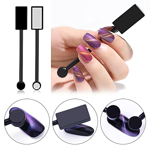 SILPECWEE 15Pcs Cat Eye Nail Magnet Set – Luxury Cat Eye Nail Tools Wand Magnetic Polish