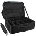 Extra Large Makeup Train Case with Adjustable Dividers & Shoulder Strap