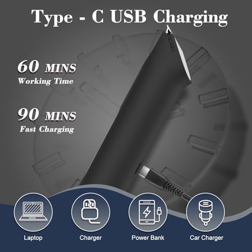 Hatteker 4 in 1 Multifunctional Dual - Head Body Hair Trimmer for Men, IPX7 Waterproof Groin & Body Hair Groomer, Rechargeable Body Electric Shaver Razor