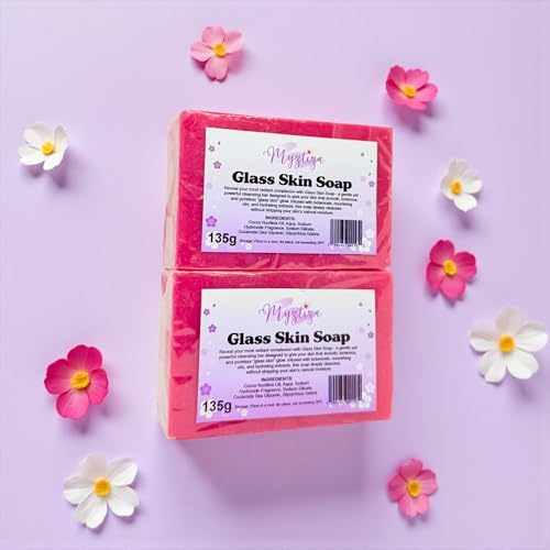 Glass Skin Bar Soap for Face & Body ? Hydrating Cleanser with Coconut Oil, Glycerin, Licorice Extract & Cocamide DEA ? Gentle Deep Cleansing Soap for Smooth, Clear Skin ? 2 Pack (135g Each)