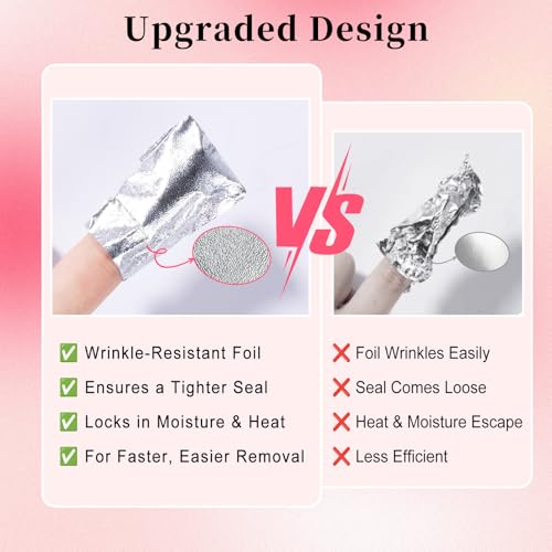 NXJ INFILILA 300 Pcs Gel Nail Polish Remover Foil Wraps with Cotton Pads