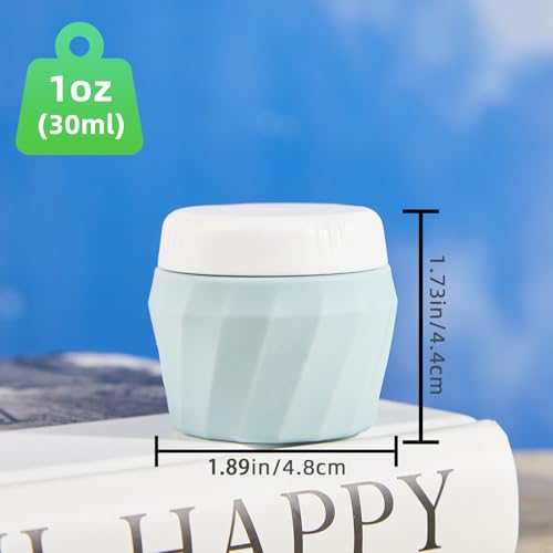 Silevoler Travel Containers for Toiletries - 4 Pack Silicone Jars