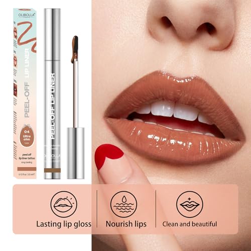 BANGFENG 4Pcs Peel Off Lip Stain - Waterproof, Long-Lasting Nude