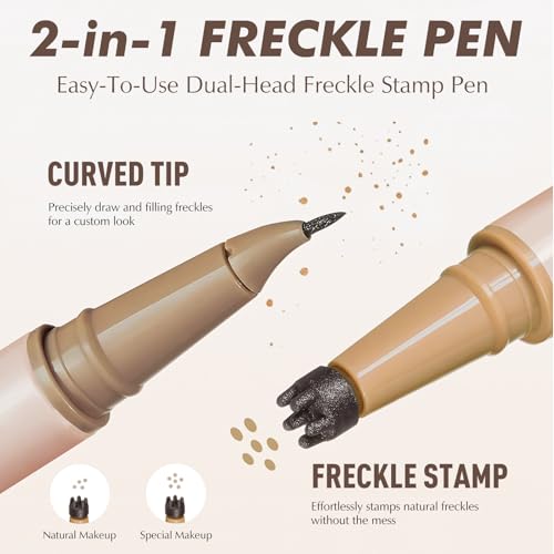 2-in-1 Freckle Stamp Pen - Waterproof Fake Freckles Makeup