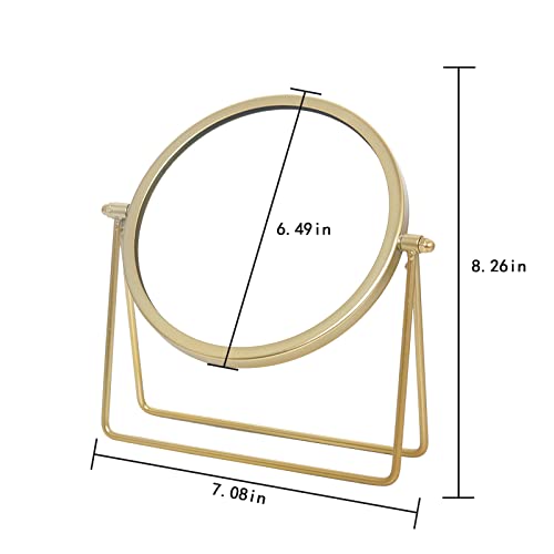 Gold Vintage Makeup Mirror - 6.1 Inch Round Cosmetic Mirror