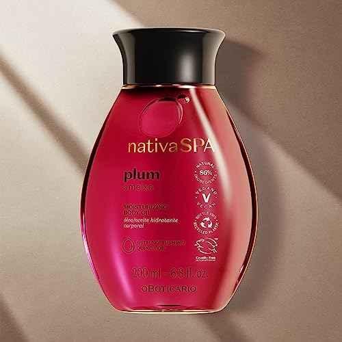 Nativa SPA by O Boticario Plum Body Oil, Enriched with Purified Quinoa Drops to Boost Hydration, 6.8 Ounce