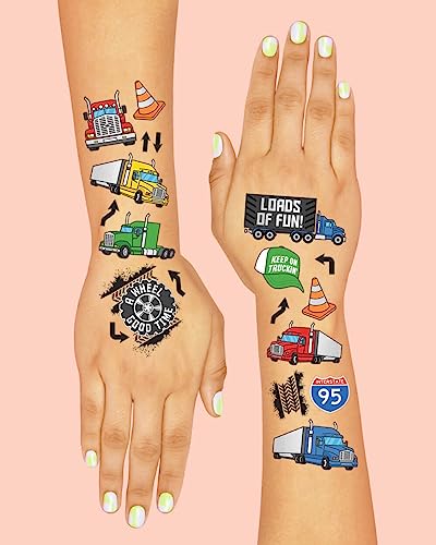 xo, Fetti Truck Party Temporary Tattoos - 48 Silver Foil