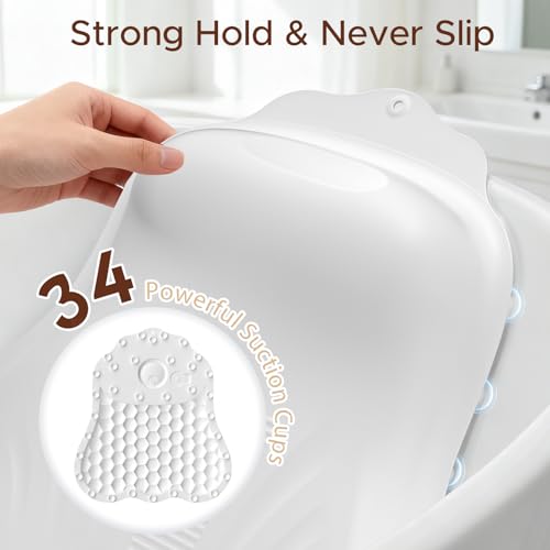 Adjustable Silicone Bath Pillow for Tub, Neck Support