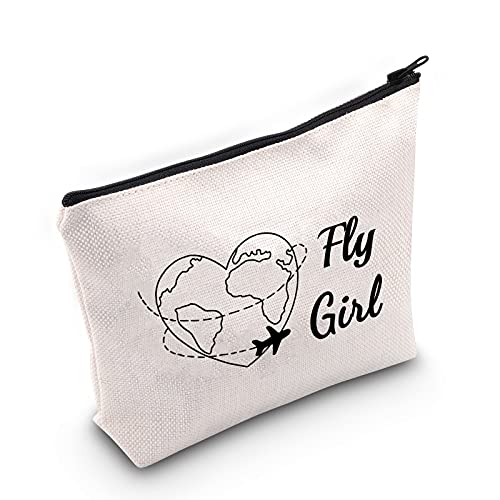 G2TUP F G Makeup Bag Flight Attendant Cosmetic Bag Airplane Attendant Gift Cabin Crew Gift Stewardess Makeup Travel Pouch with Zipper