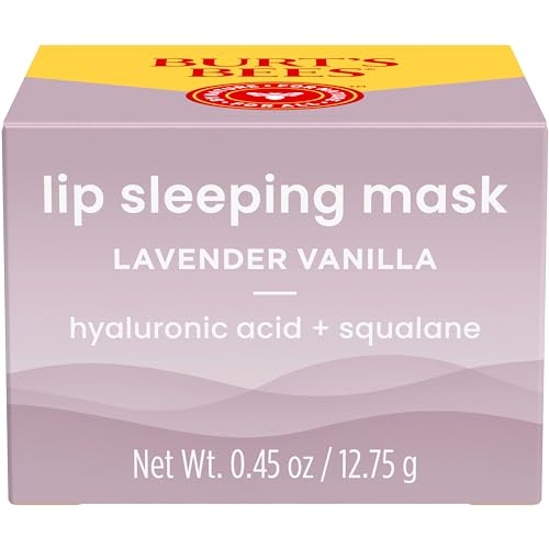 Burt’s Bees Lavender Vanilla Lip Sleeping Mask, With Hyaluronic Acid and Squalane Moisturizer To Instantly Hydrate Lips, Overnight Lip Mask, Lip Treatment, 0.45 oz.