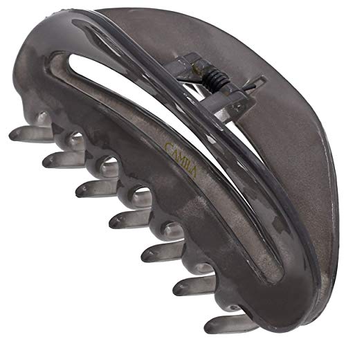Camila Paris CP3124 Gray 3.5-Inch Large French Hair Claw Clip for Thick & Fine Hair